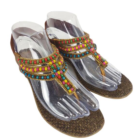 Mochi Colorful Beaded Women's Sandals - Picture 1 of 9